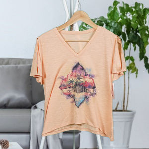 Peach Graphic Tee Jessica Simpson